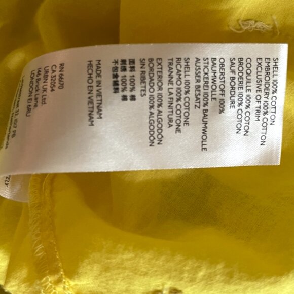 Mauve by Anthropologie Yellow Pineapple Embroidered Buttondown Blouse | Size M - Picture 13 of 13